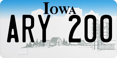 IA license plate ARY200