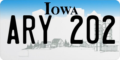 IA license plate ARY202