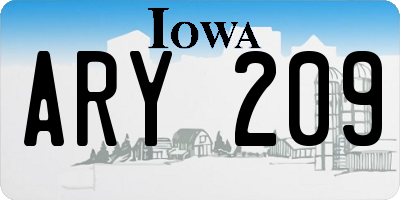 IA license plate ARY209