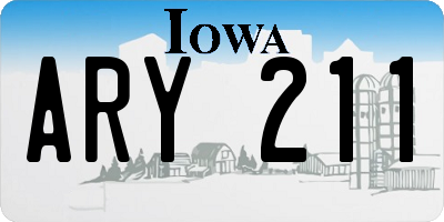 IA license plate ARY211