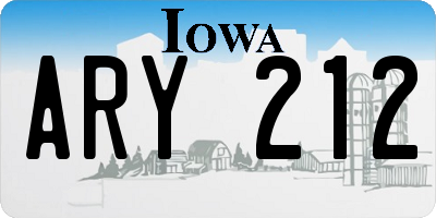 IA license plate ARY212