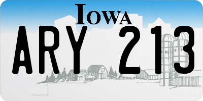 IA license plate ARY213