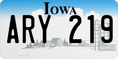 IA license plate ARY219