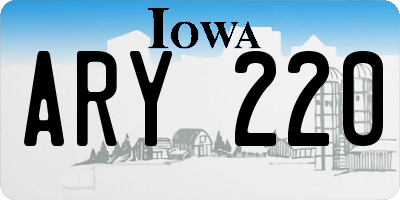 IA license plate ARY220