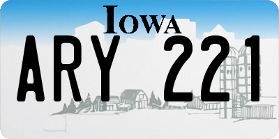 IA license plate ARY221