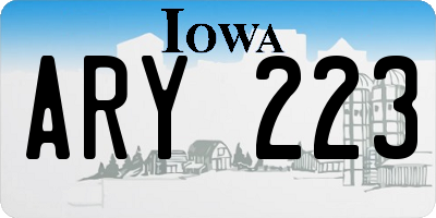IA license plate ARY223