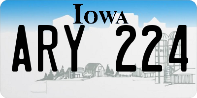IA license plate ARY224