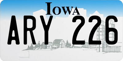 IA license plate ARY226