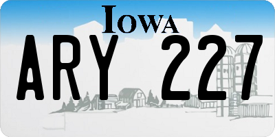 IA license plate ARY227