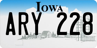 IA license plate ARY228