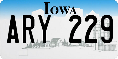 IA license plate ARY229