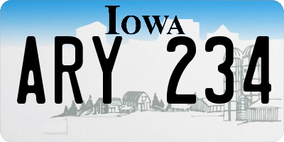 IA license plate ARY234