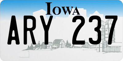 IA license plate ARY237