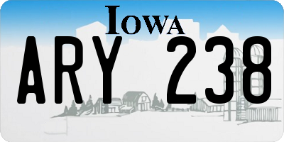 IA license plate ARY238