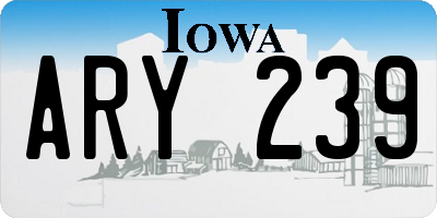 IA license plate ARY239