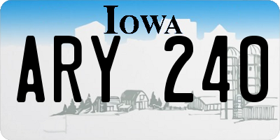 IA license plate ARY240