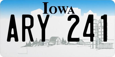 IA license plate ARY241