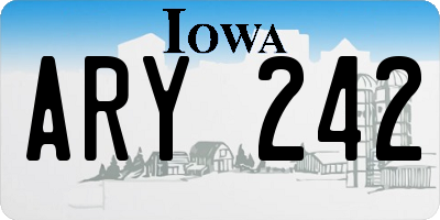 IA license plate ARY242
