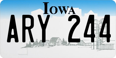 IA license plate ARY244