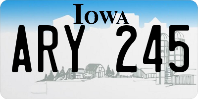 IA license plate ARY245