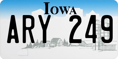 IA license plate ARY249