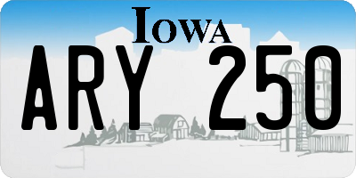 IA license plate ARY250
