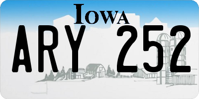 IA license plate ARY252