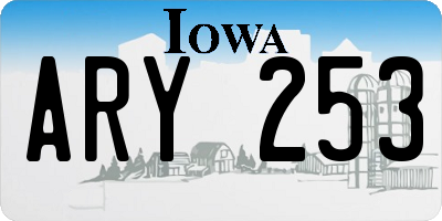IA license plate ARY253