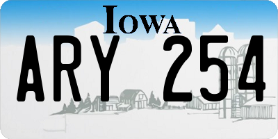 IA license plate ARY254
