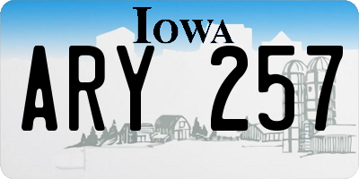IA license plate ARY257