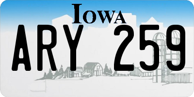 IA license plate ARY259