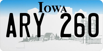 IA license plate ARY260