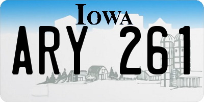 IA license plate ARY261