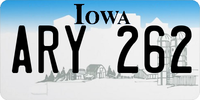 IA license plate ARY262