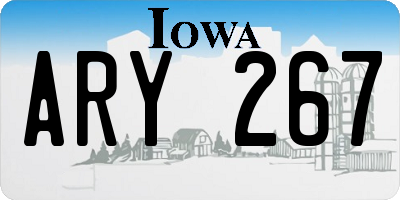 IA license plate ARY267