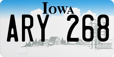IA license plate ARY268