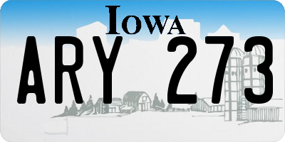 IA license plate ARY273
