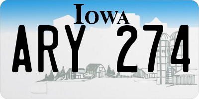 IA license plate ARY274