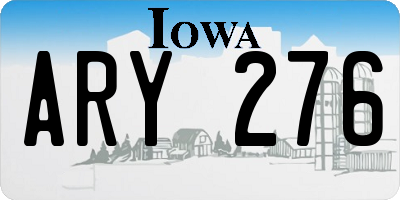 IA license plate ARY276