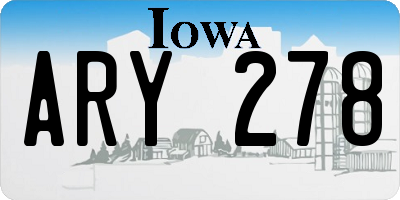 IA license plate ARY278