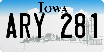 IA license plate ARY281