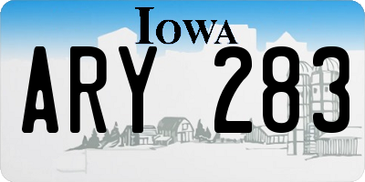 IA license plate ARY283