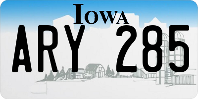 IA license plate ARY285