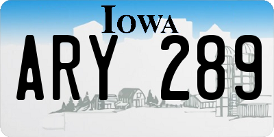 IA license plate ARY289