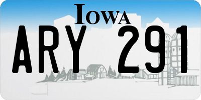 IA license plate ARY291