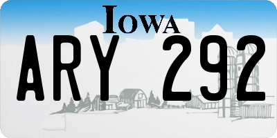 IA license plate ARY292