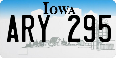 IA license plate ARY295