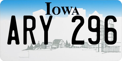 IA license plate ARY296
