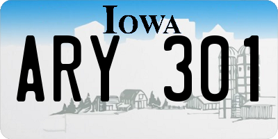 IA license plate ARY301