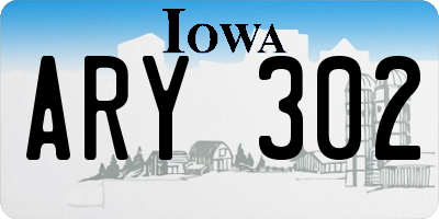 IA license plate ARY302